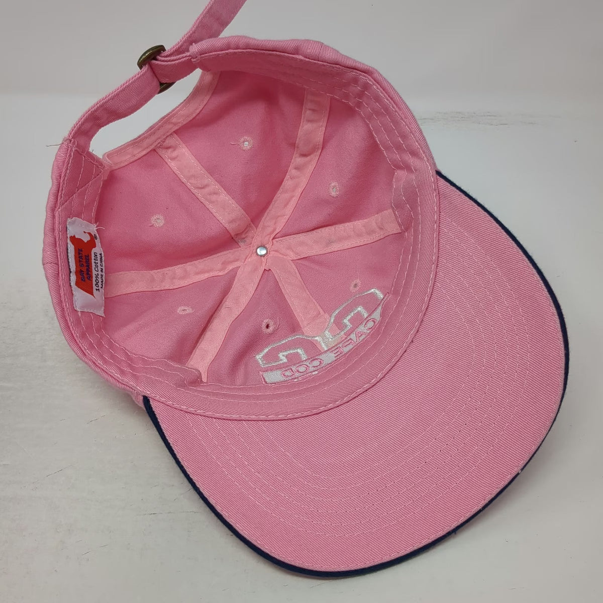 Bay State Apparel Baseball Cap Pink Blue One Size Cape Cod CC Embroidered Hat