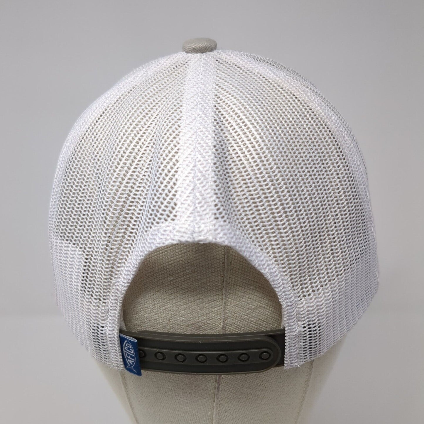 AFTCO Snapback Trucker Hat Gray OS Adjustable Embroidered Mesh Back Yupoong