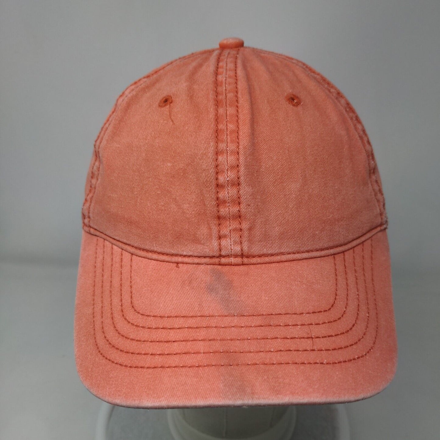 Unbranded Slideback Hat Orange OSFM Adjustable Vented Holes 6 Panel Blank