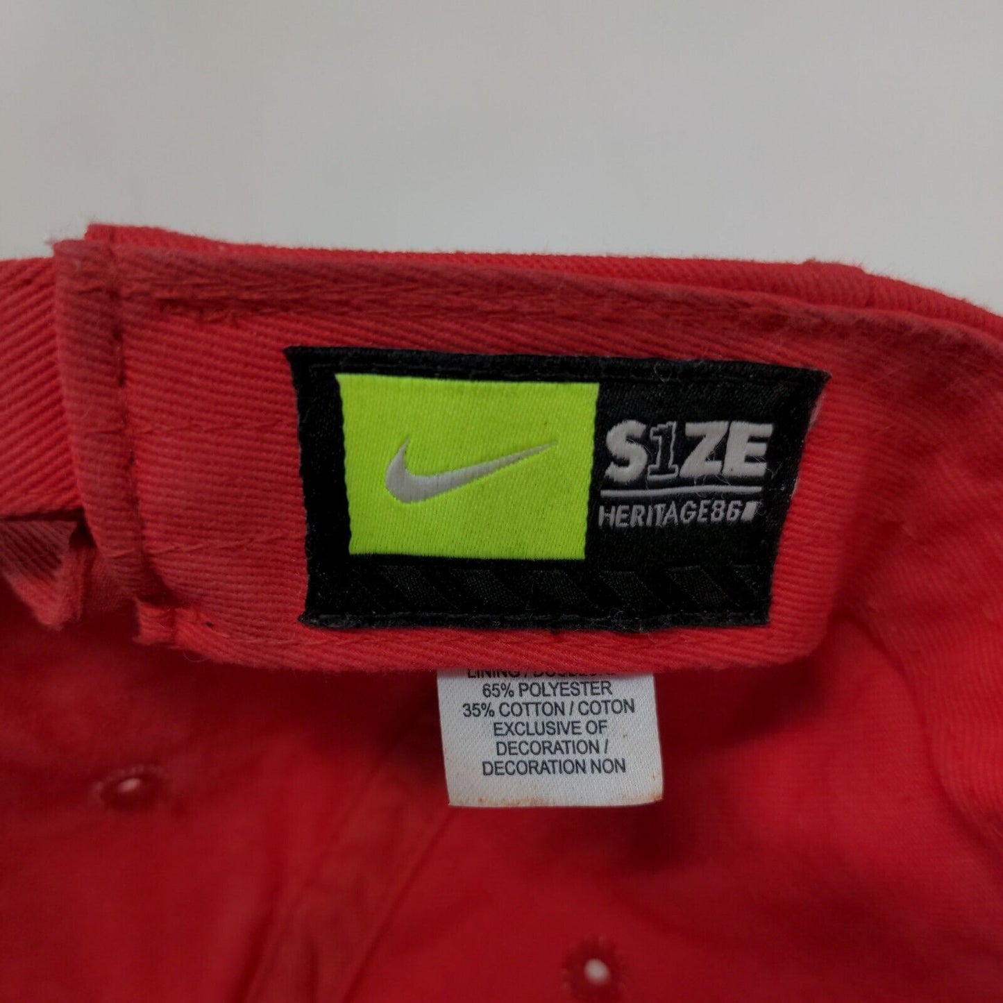 Nike Slideback Hat Red OSFM Adjustable Embroidered 6 Panel Heritage86