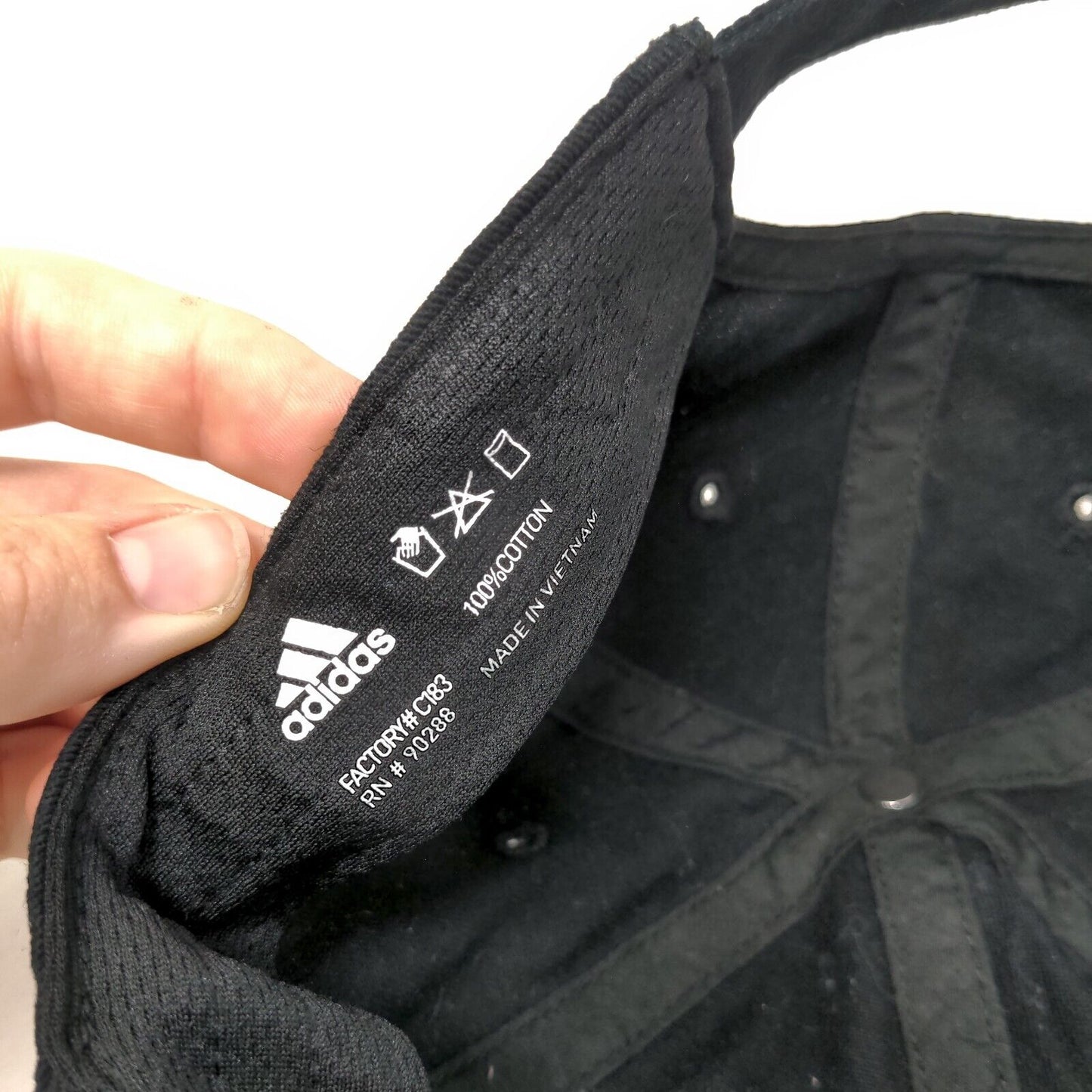Adidas Slideback Hat Black One Size Adjustable Embroidered Aeroready Cotton