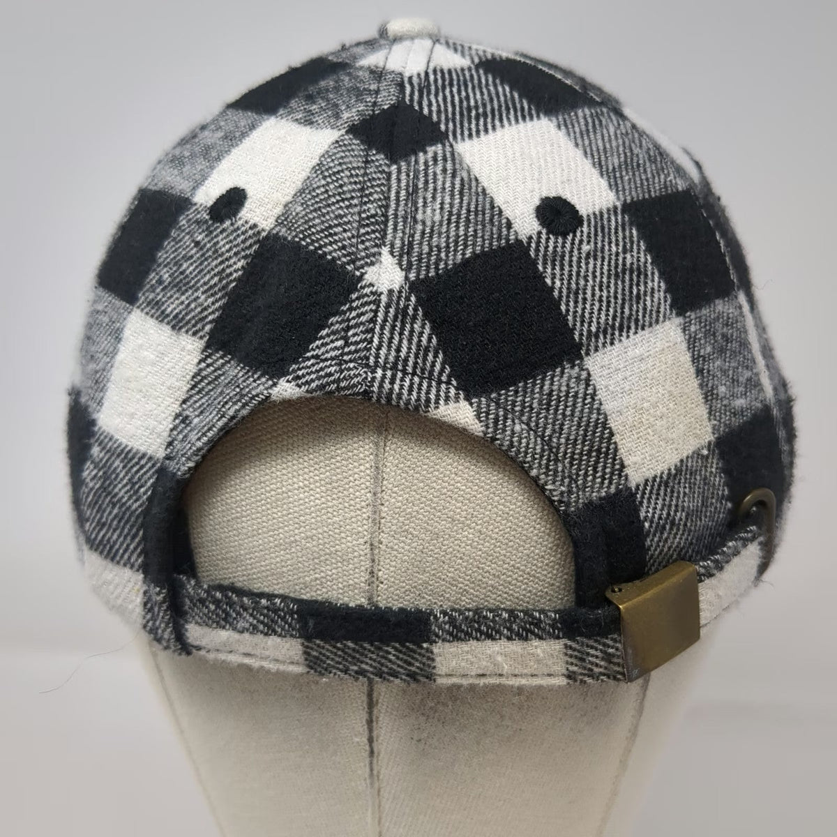 KBETHOS Baseball Cap Black White One Size Buffalo Plaid Checkered Slideback Hat