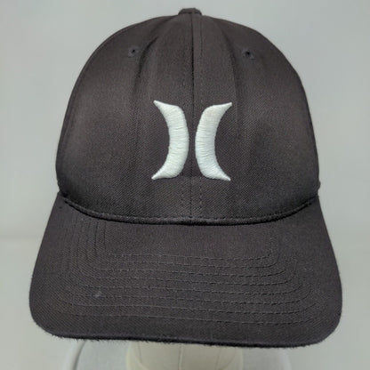 Hurley Nike Dri-Fit Fitted Hat Black Large/XL Embroidered Logo Flexfit