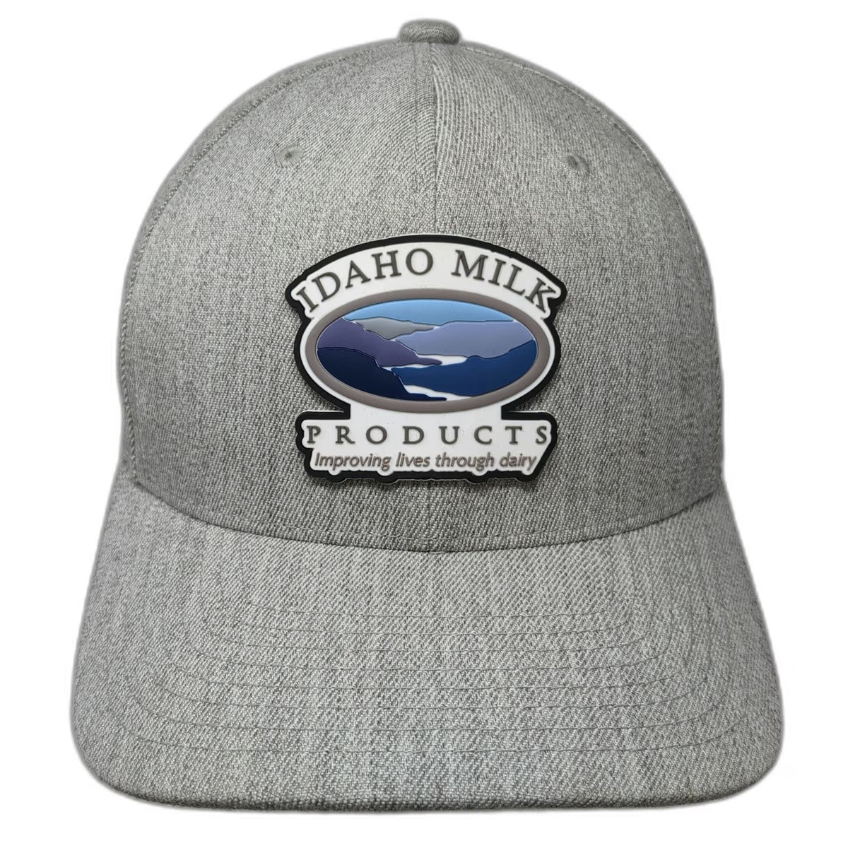 Branded Bills Baseball Cap Gray M Idaho Milk Products Patch Flexfit Fitted Hat