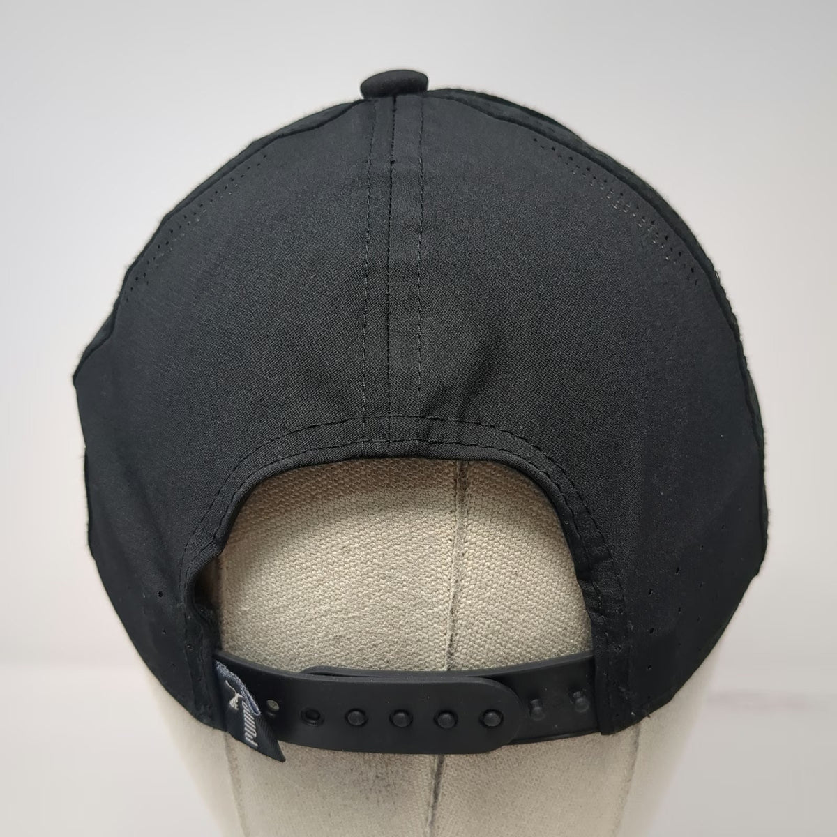 Puma Snapback Black One Size Hat Perforated Performance Sport Athletic Golf Cap