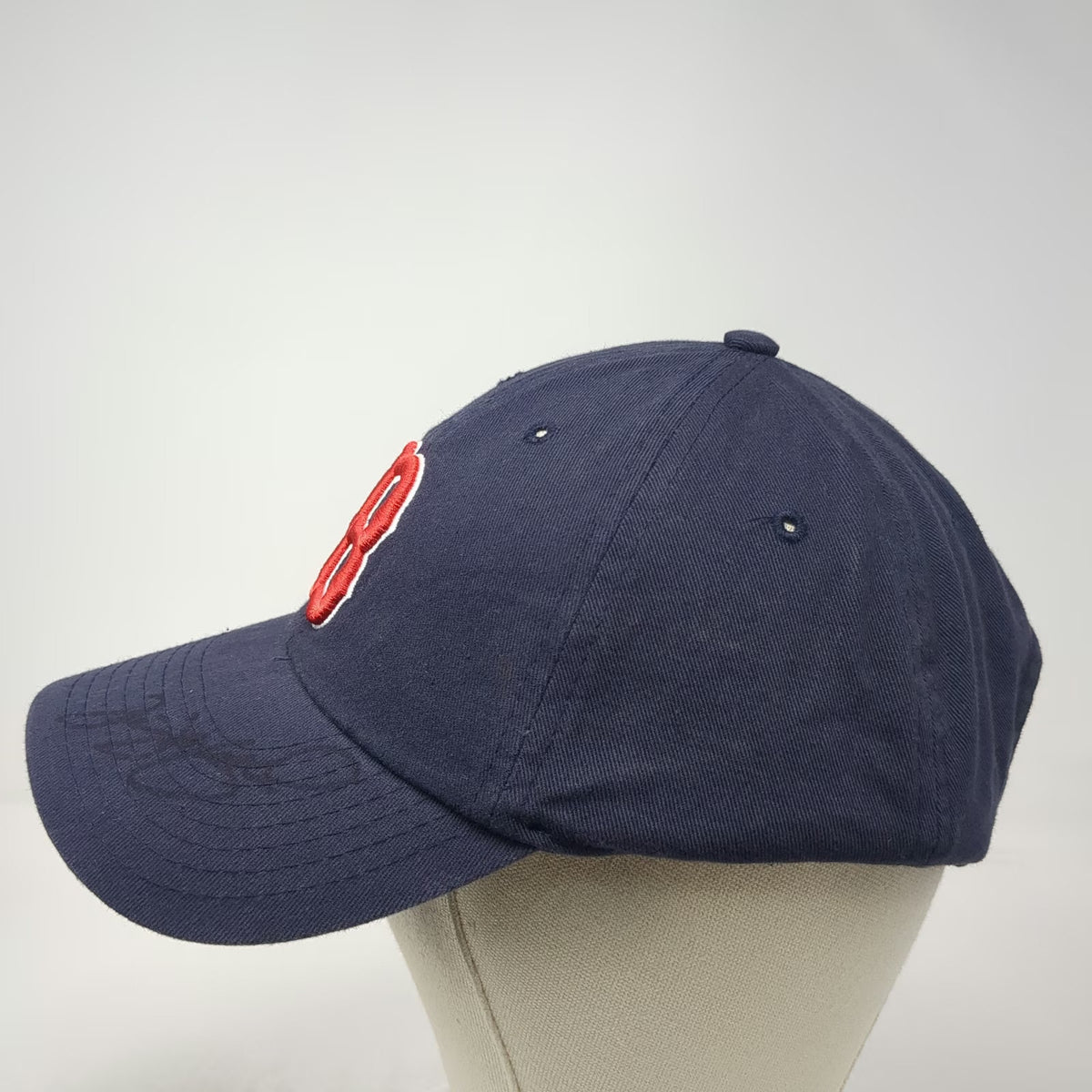 Boston Red Sox MLB Blue Baseball Cap OS Embroidered Logo Slideback Autograph