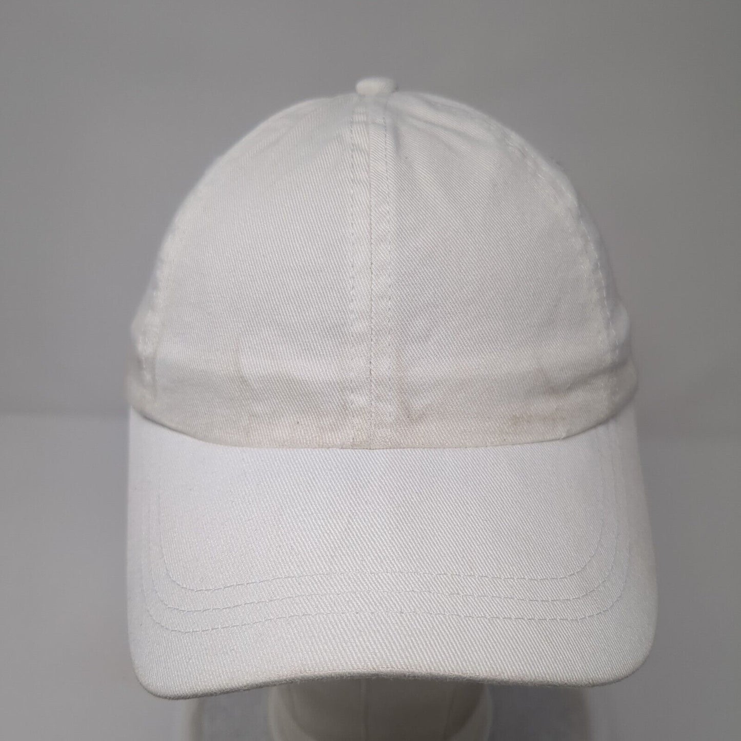 Unbranded Strapback Hat White One Size Adjustable 6 Panel Vented Holes Blank