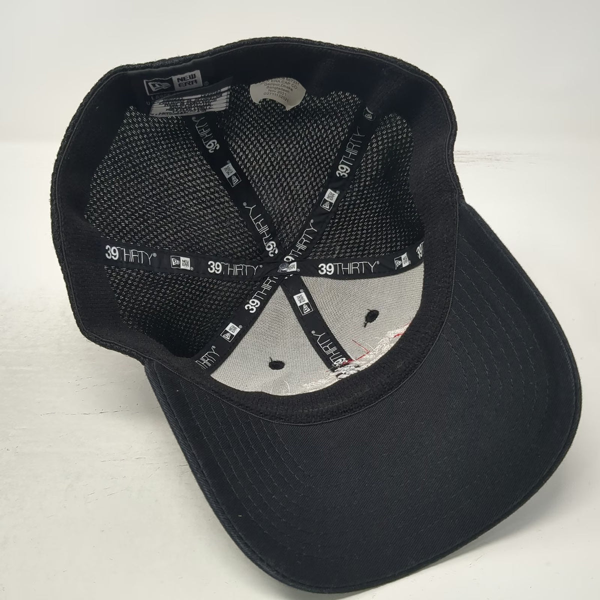 New Era Baseball Cap Black XL Meridian Automotive Mesh Back Stretch Fit Hat