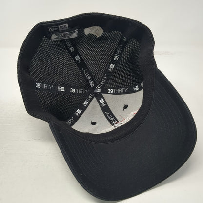 New Era Baseball Cap Black XL Meridian Automotive Mesh Back Stretch Fit Hat