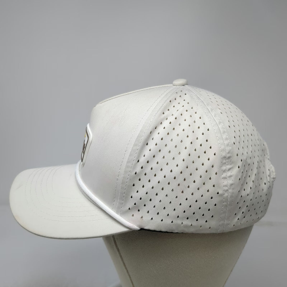 Namebrand Trucker Hat White One Size Simplot Logo Rope Brim Perforated Snapback