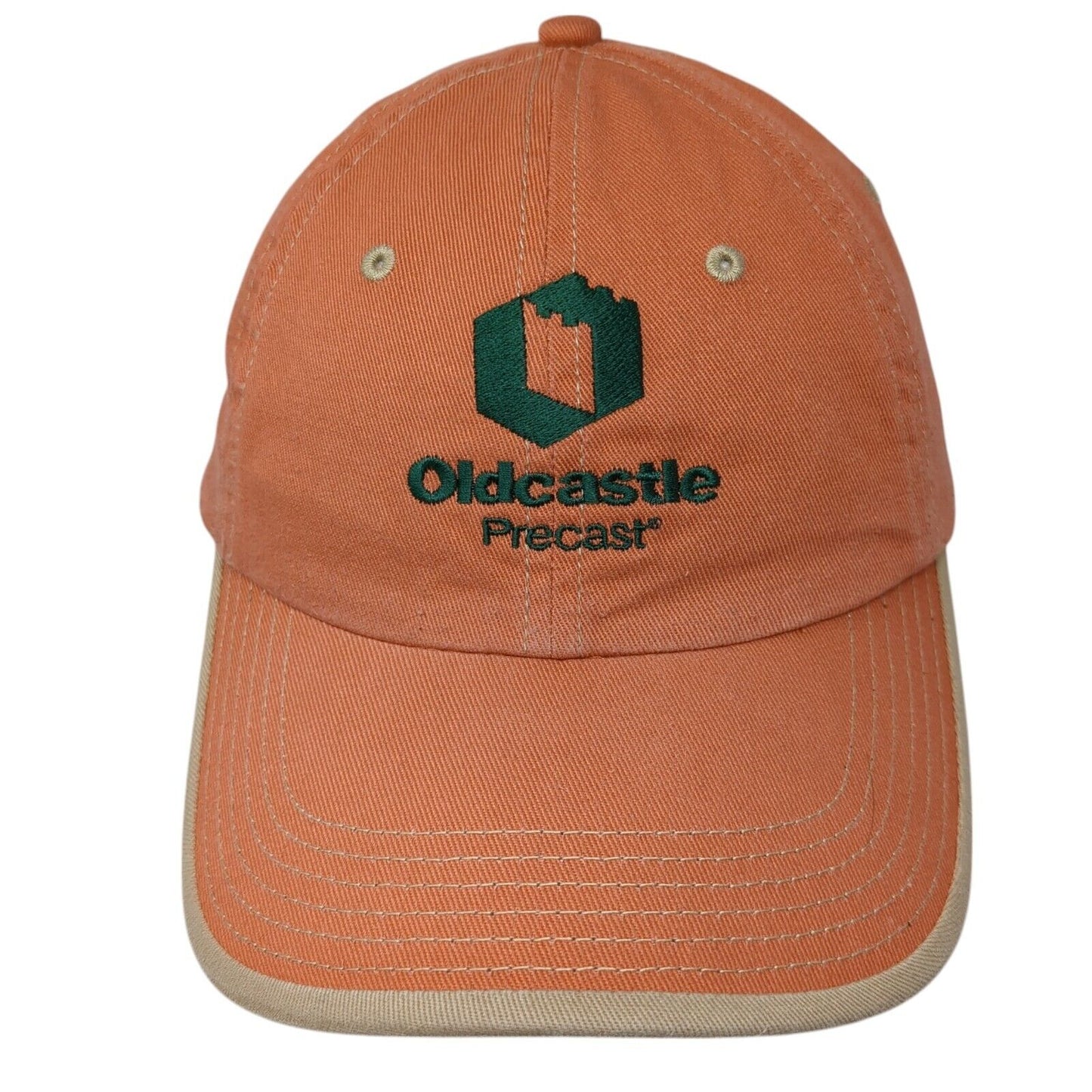 Oldcastle Precast Strapback Hat Orange OS Adjustable Embroidered Port Authority