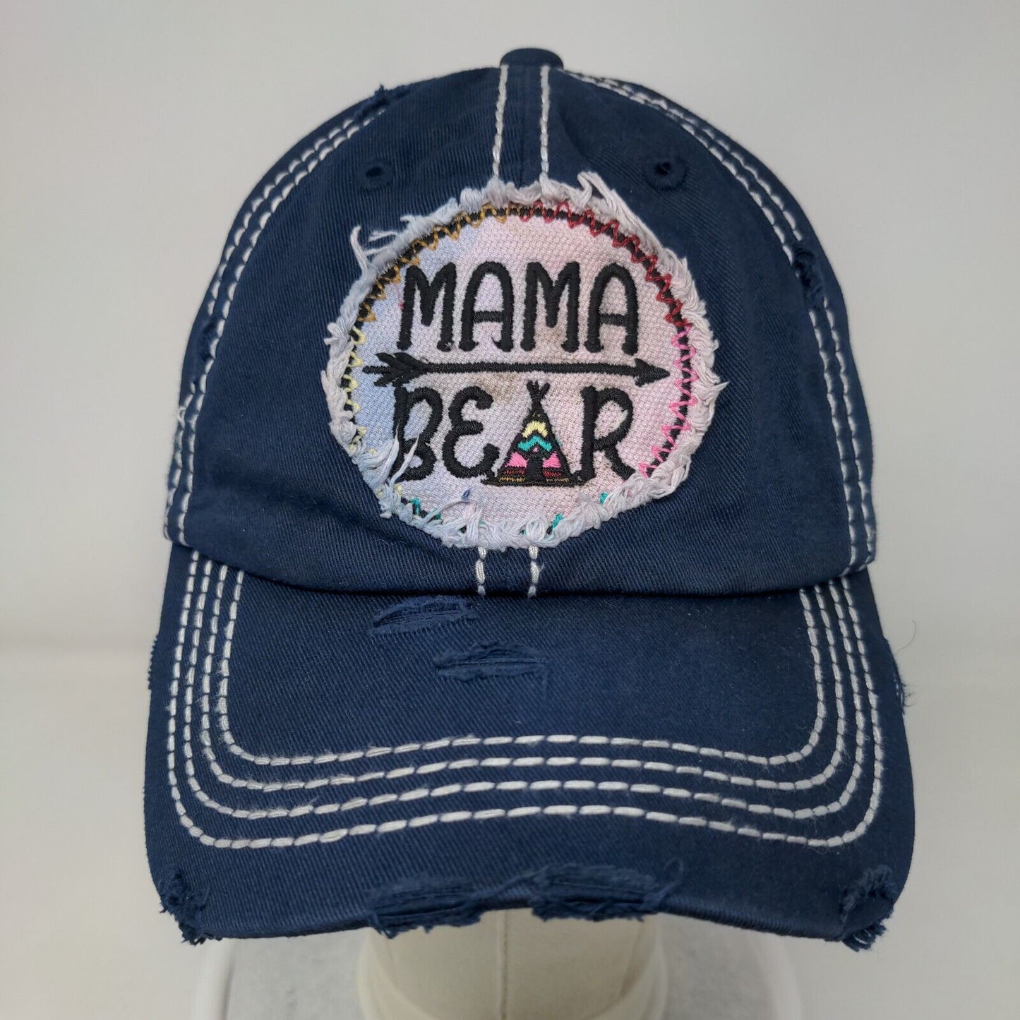 Mama Bear Strapback Hat Blue One Size Adjustable KB ETHOS Vintage