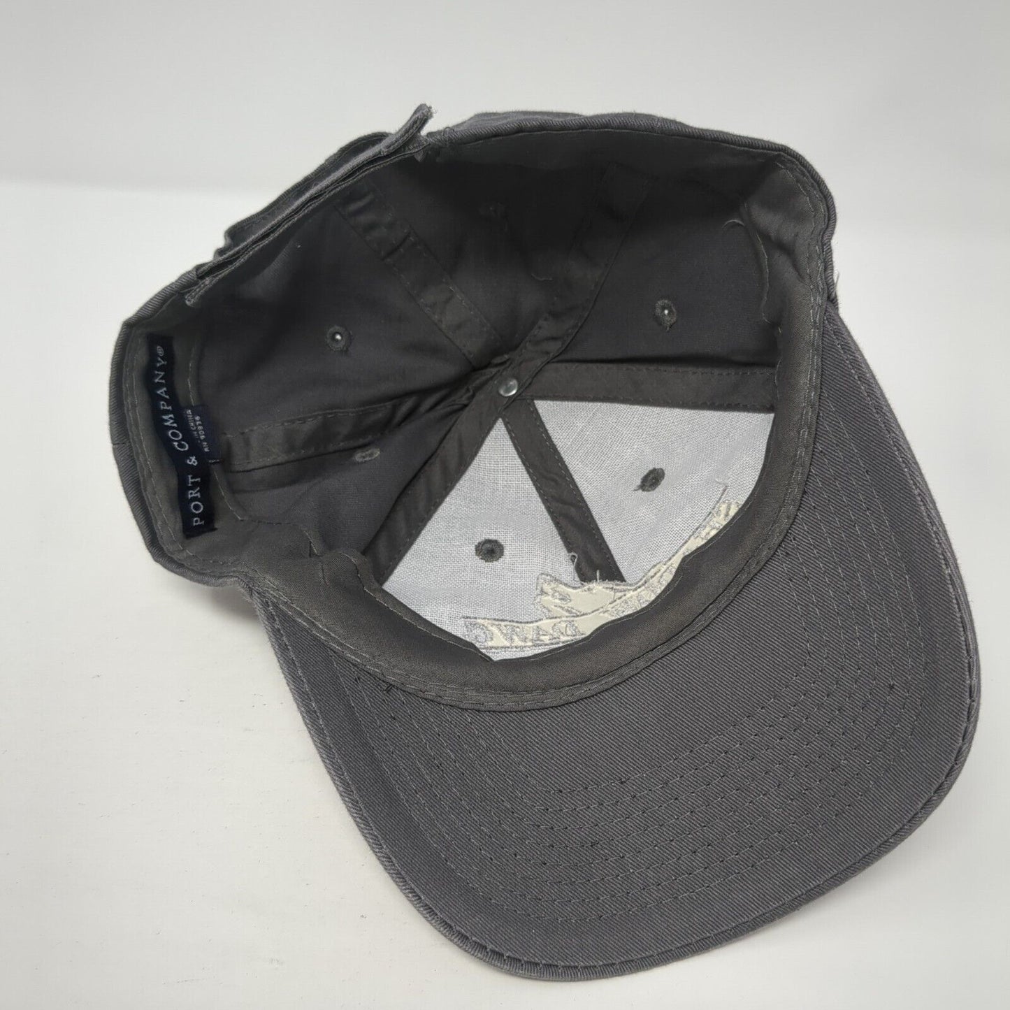 Shadow Dawg Strapback Hat Gray One Size Adjustable Embroidered Port & Company