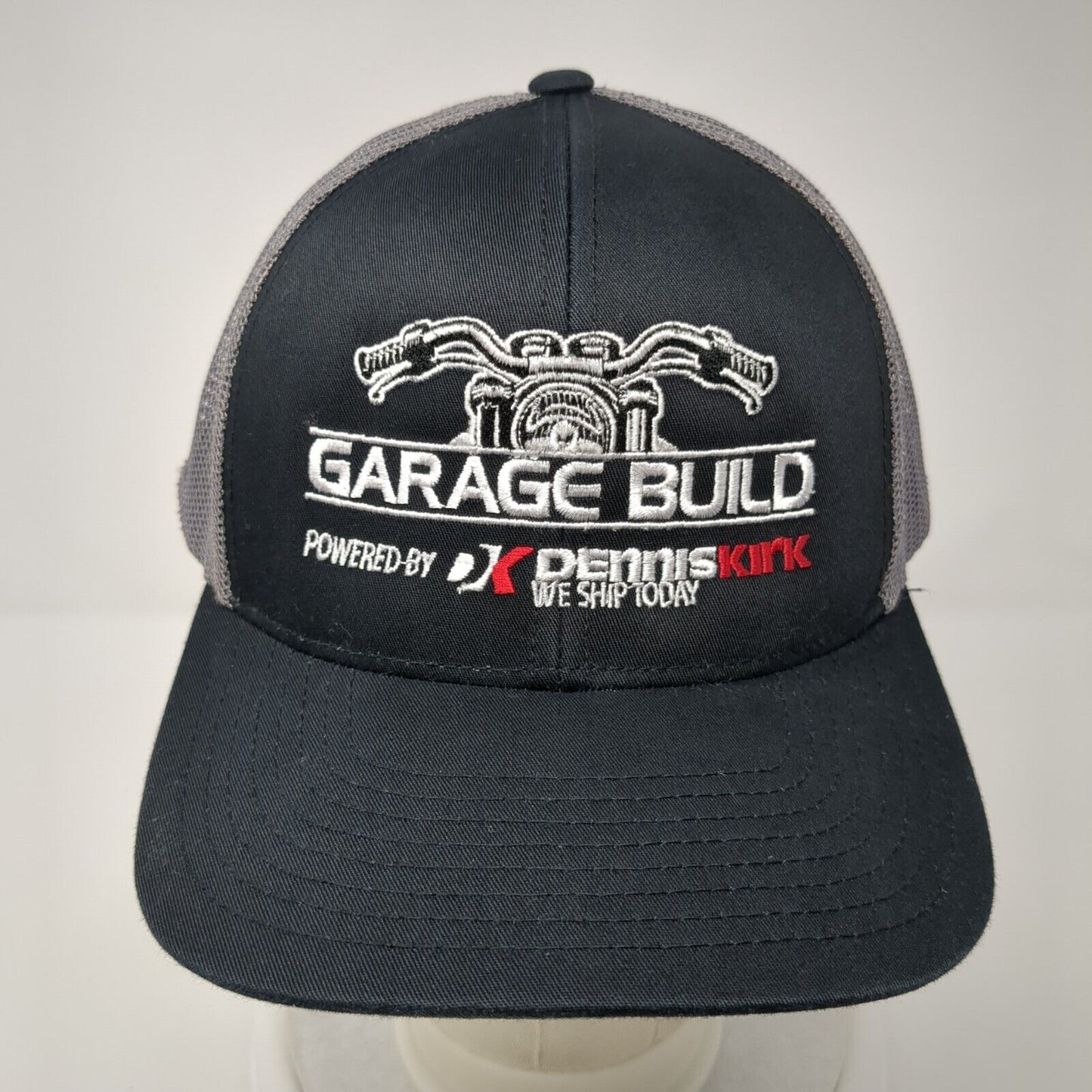Garage Build Dennis Kirk Snapback Trucker Hat Black One Size Mesh Back
