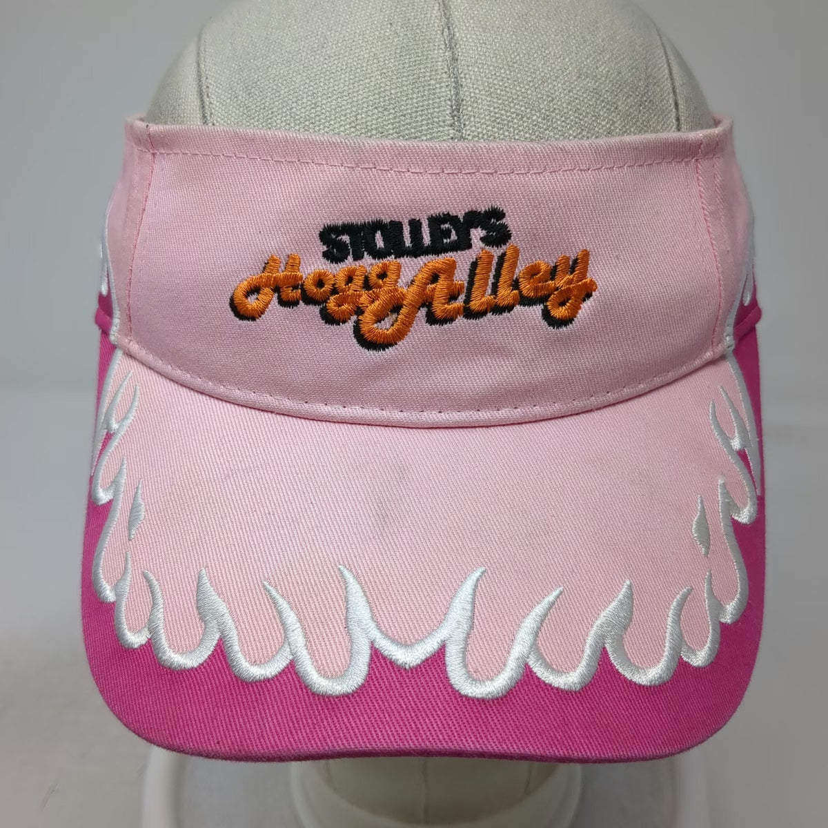 OTTO Visor Pink OSFM Stolley's Hogg Alley Flame Embroidery Cotton Hat Strapback