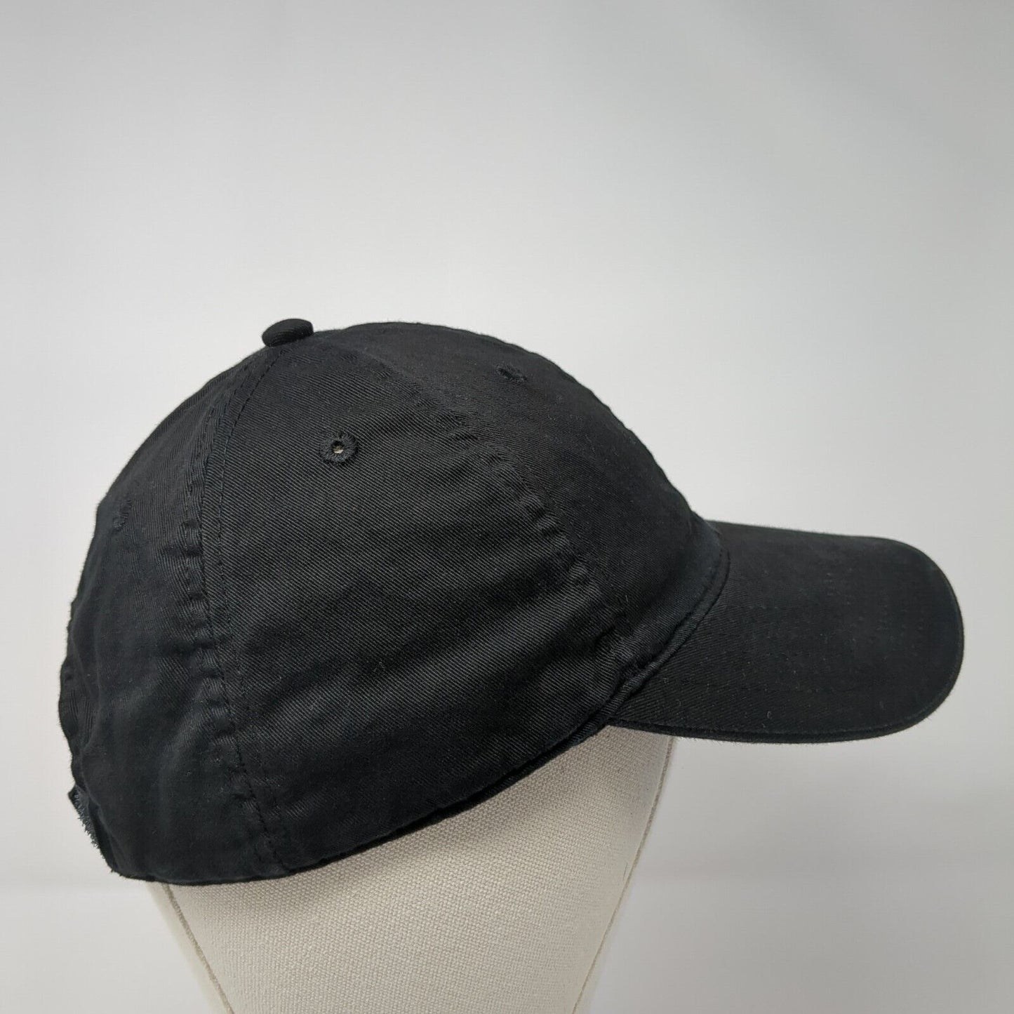 Fresh Strapback Hat Black One Size Adjustable Embroidered 6 Panel