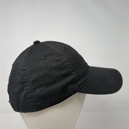 Fresh Strapback Hat Black One Size Adjustable Embroidered 6 Panel