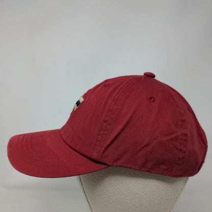 Canebrake Strapback Hat Red One Size Embroidered Logo Imperial