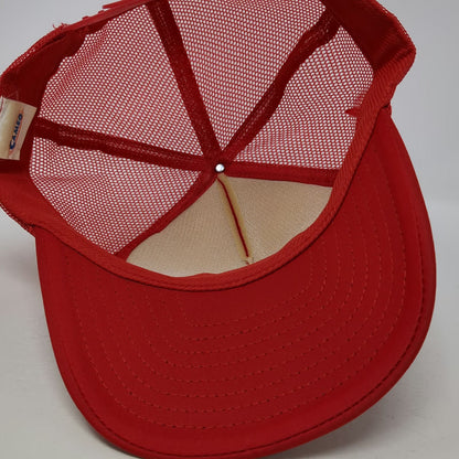 Cameo Trucker Hat Red One Size CAL Ranch Stores Mesh Snapback Foam Front Rope