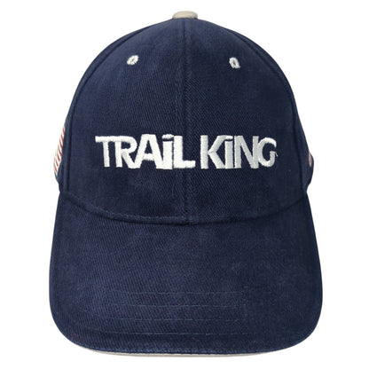 Trail King Strapback Hat Blue One Size Adjustable Embroidered Patriotic Cotton