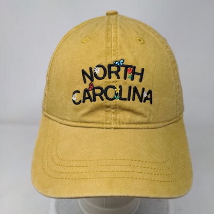North Carolina Slideback Hat Tan OSFM Embroidered Floral 6 Panel Home Free