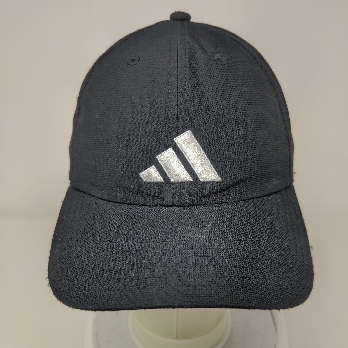 Adidas 3 Stripes Logo Strapback Hat Black One Size Aeroready 6 Panel