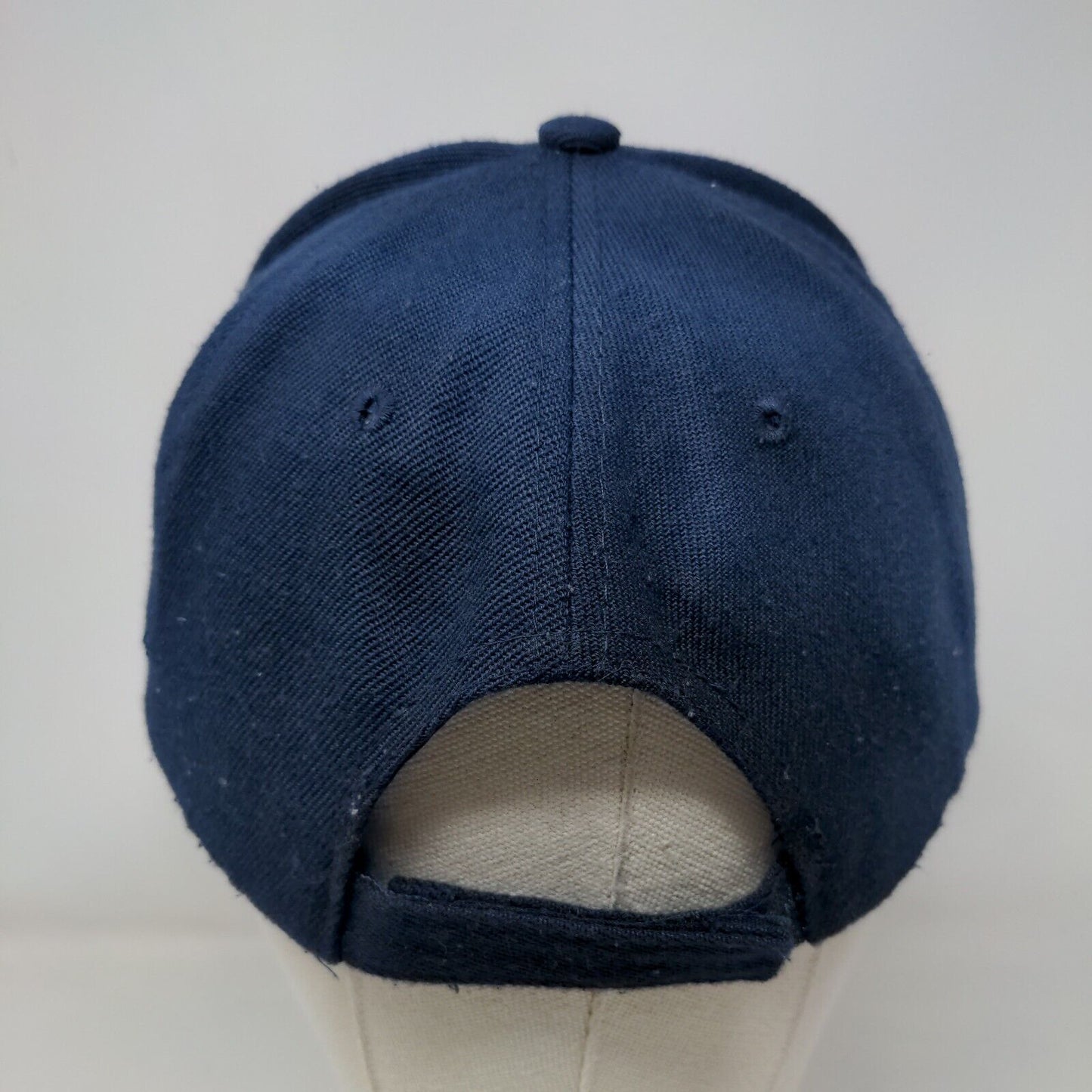 Whatever Strapback HatBlue OSFA Adjustable Embroidered Vented Holes 6 Panel