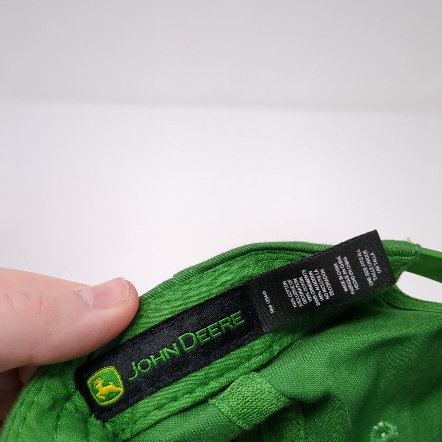 John Deere Logo Snapback Hat Green One Size Adjustable Cotton 6 Panel