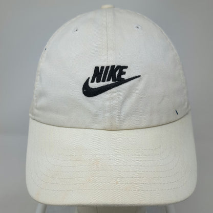 Nike Baseball Cap White One Size Futura Logo Embroidered Slideback Strap Hat