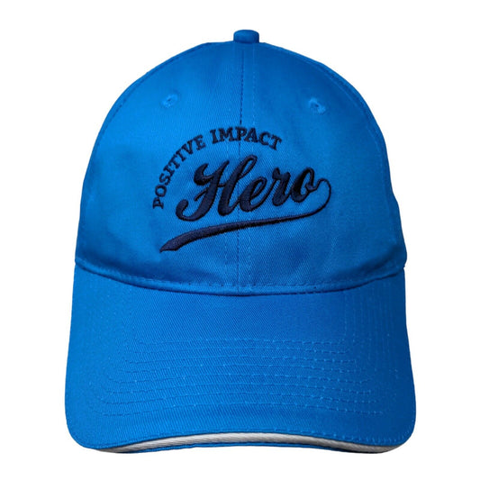 Positive Impact Hero US Venture Strapback Hat Blue One Size Embroidered