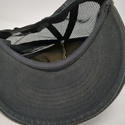 Quiksilver Trucker Hat Black One Size Mesh Back Snapback Mountain Wave Logo