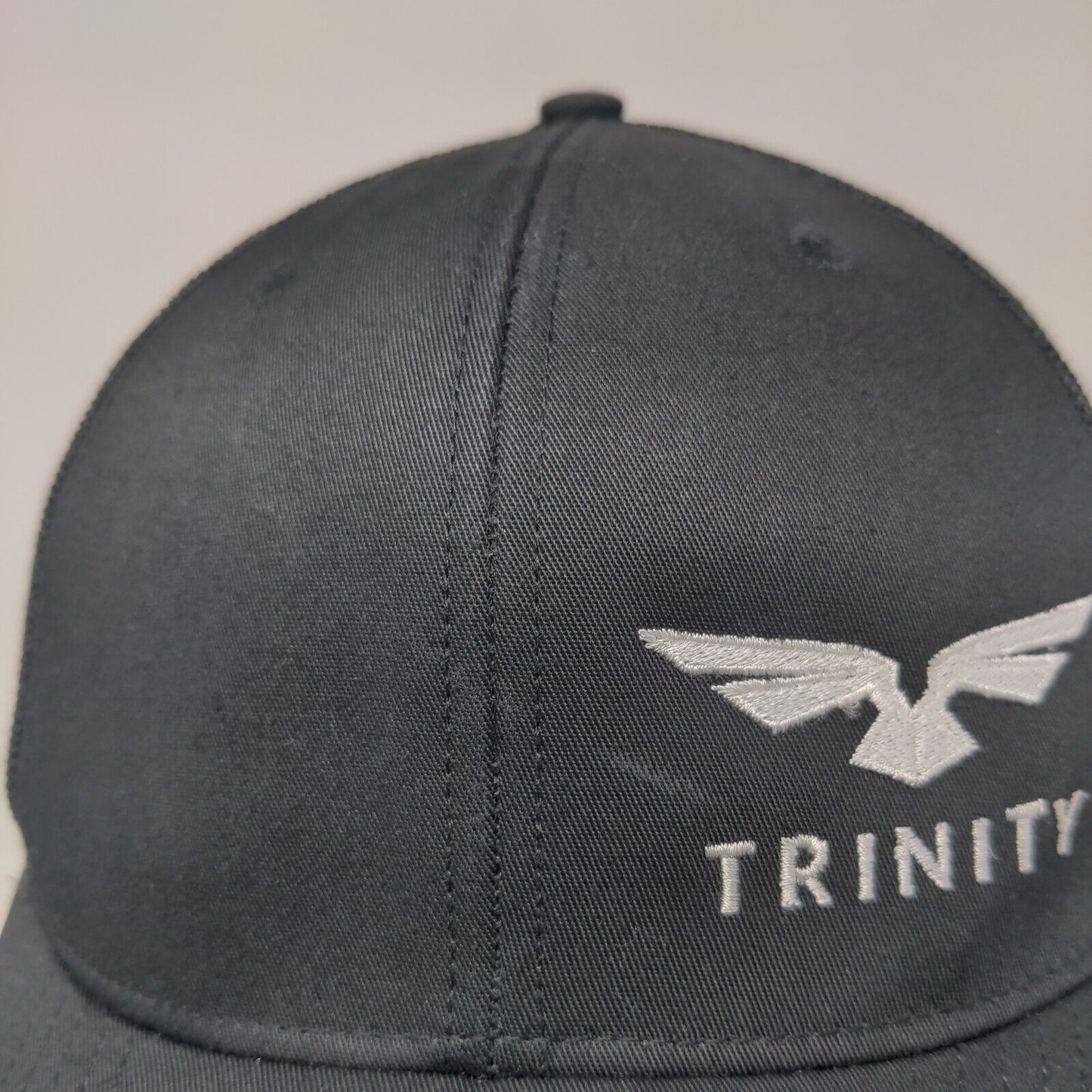 Trinity Snapback Trucker Hat Black One Size Adjustable Mesh Back Richardson