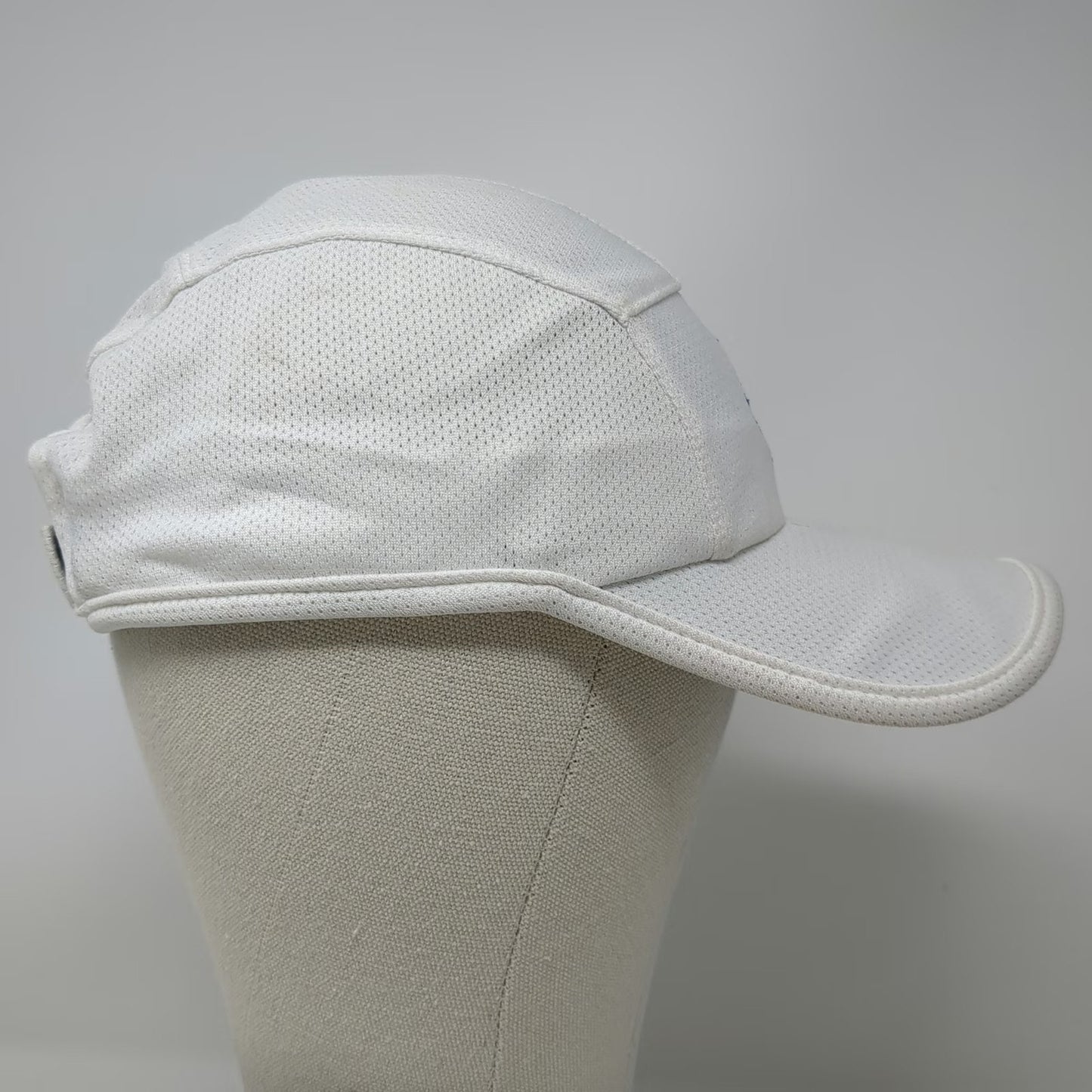 Brooks 5 Panel White One Size Mesh Strapback Running Trail Mountain Hiking Hat