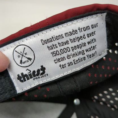 Six Trucker Hat Red One Size Rope Performance Laser Cut Snapback Thirst Project