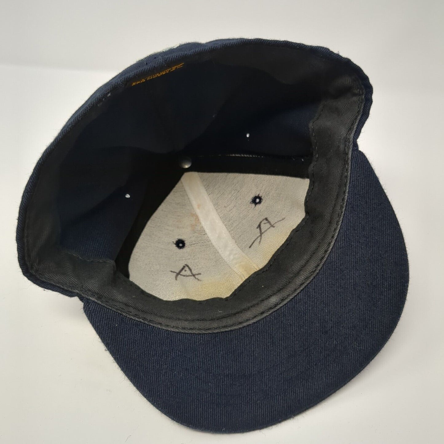 ASA 01 Fitted Hat Blue 6 7/8 Embroidered Solid 6 Panel Vent Holes Roxxi