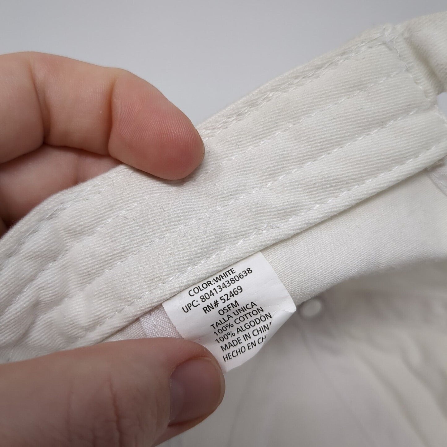 Unbranded Slideback Hat White One Size Adjustable Solid Blank 6 Panel