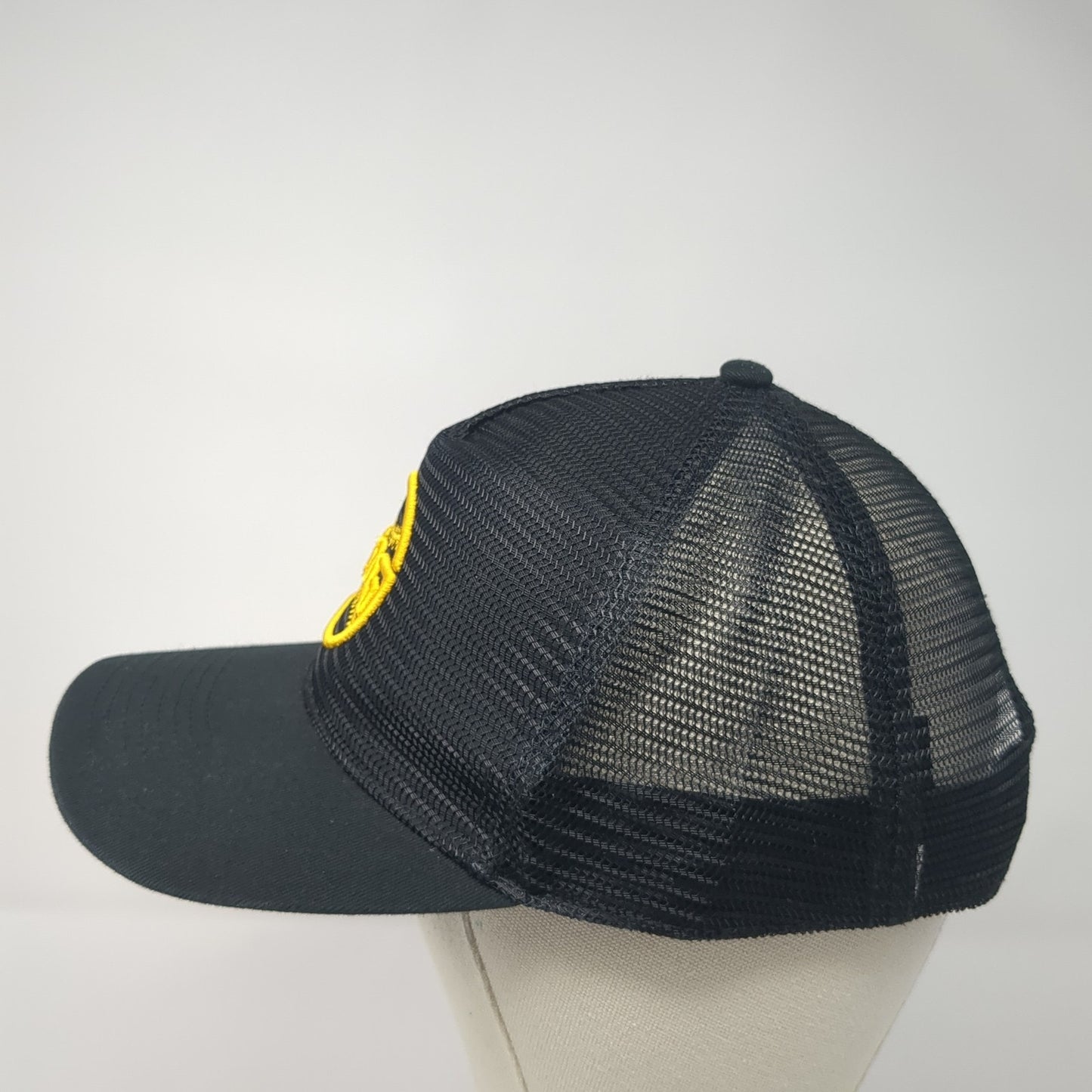 ADG Baseball Snapback Mesh Back Trucker Hat Black One Size Adjustable