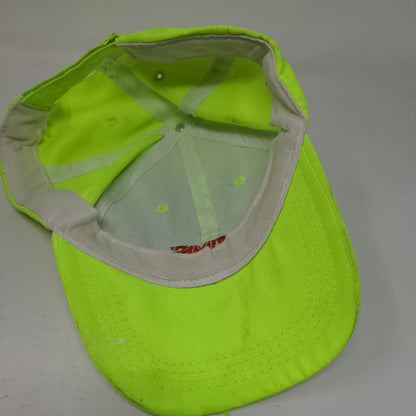 ACMS Strapback Hat Green One Size Adjustable Embroidered Vented Holes 6 Panel