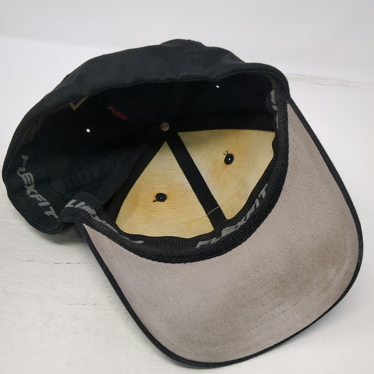 Vortex Baseball Cap Black XL Flexfit Logo Patch Curved Brim Hat Gray Underbrim