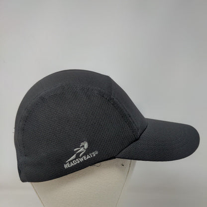 Headsweats 5 Panel Cap Black One Size Lightweight Breathable Blank Polyester