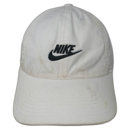Nike Baseball Cap White One Size Heritage 86 Slideback Embroidered Swoosh Hat