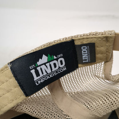 Lindo Trucker Hat Brown One Size Mesh Snapback Lizard Moon Logo Embroidered