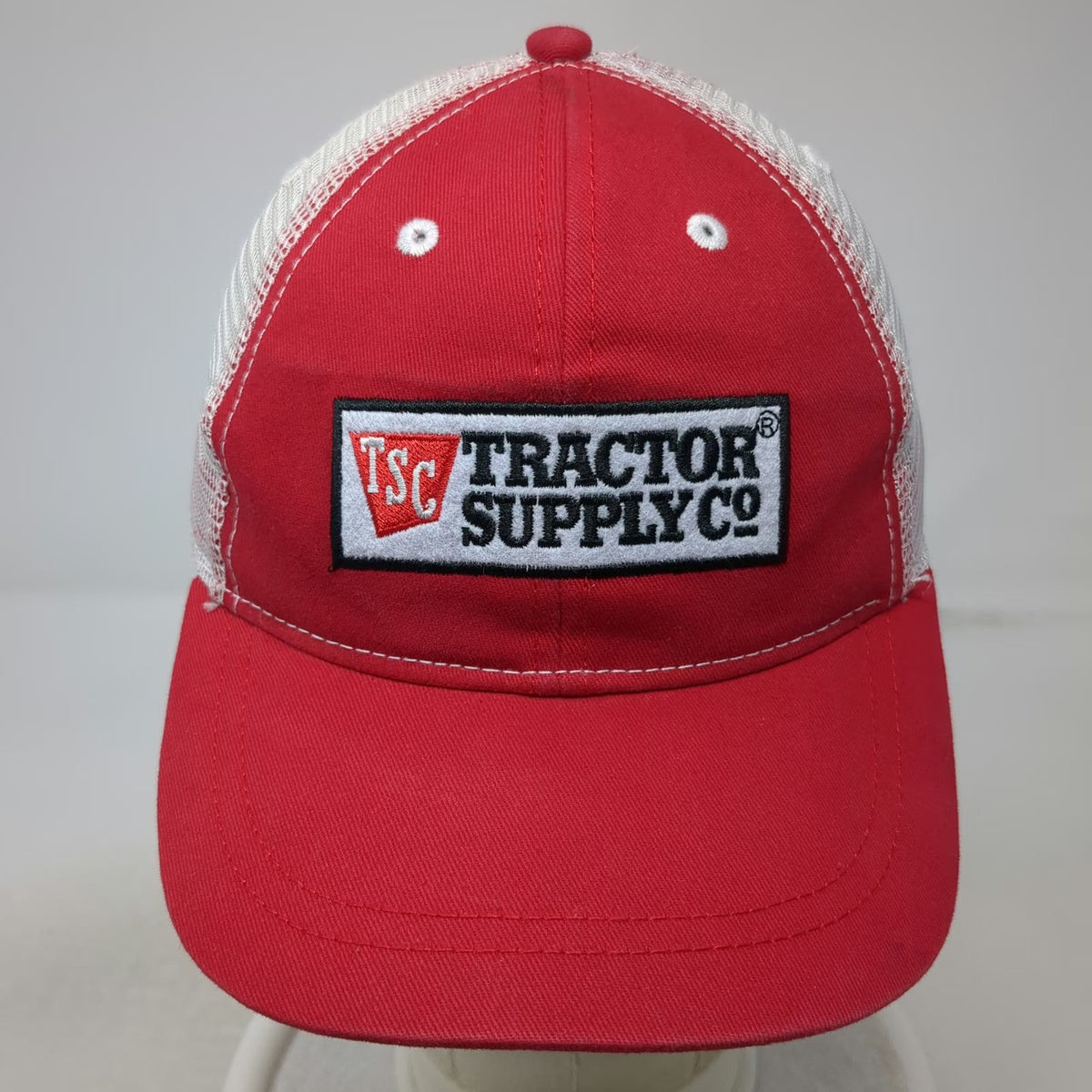 Tractor Supply Co Trucker Hat Red OSFM Mesh Snapback TSC Logo Farm Agriculture