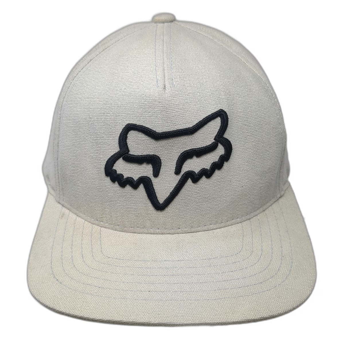 Fox 5 Panel Hat Beige One Size Snapback Embroidered Fox Head Logo Cap Motocross