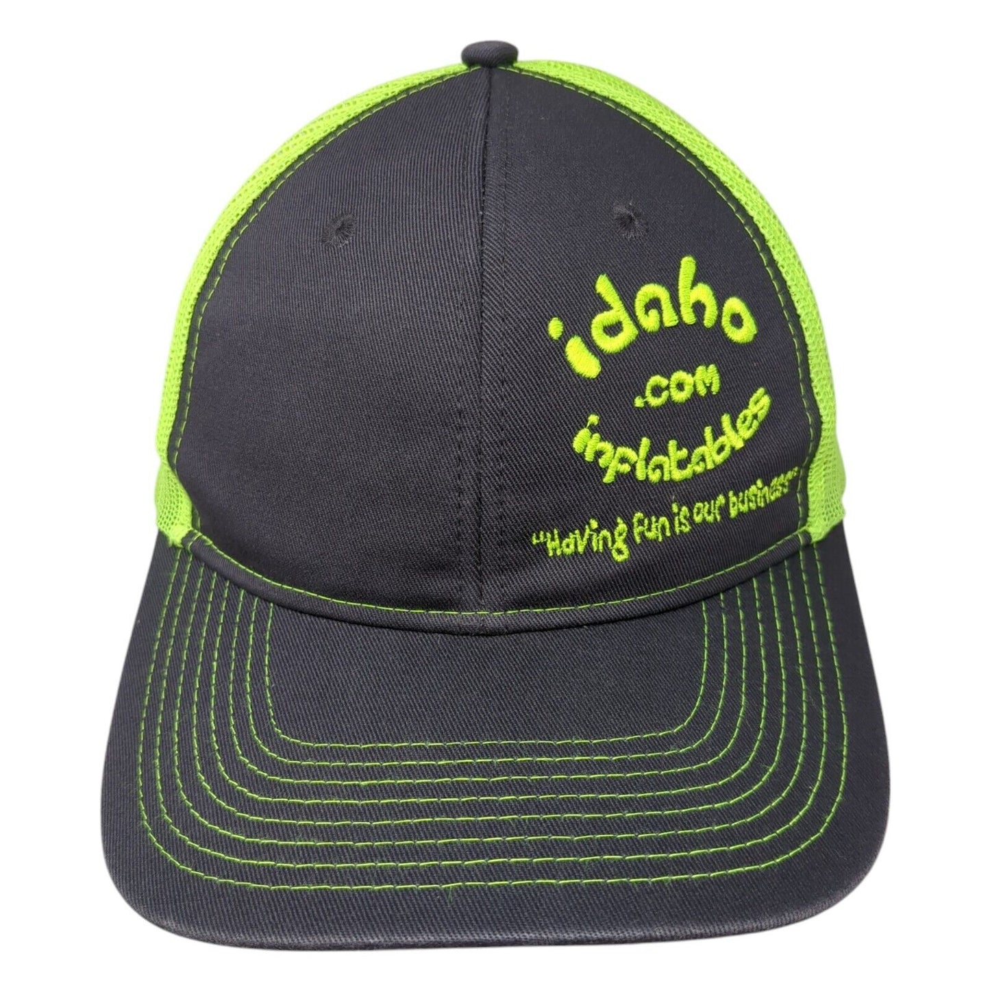 Idaho.com Inflatables Having Fun is Our Business Snapnack Trucker Hat Multi OS
