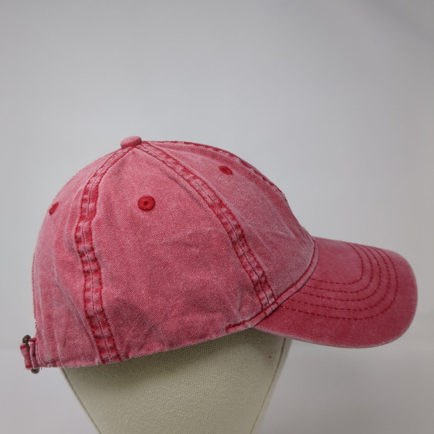 Unbranded Slideback Hat Red One Size Adjustable Vented Holes 6 Panel Blank