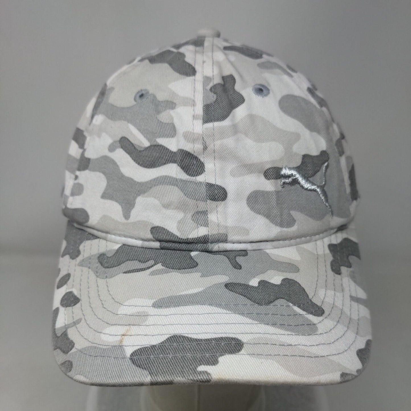 PUMA Slideback Hat Gray Camouflage One Size Adjustable 6 Panel