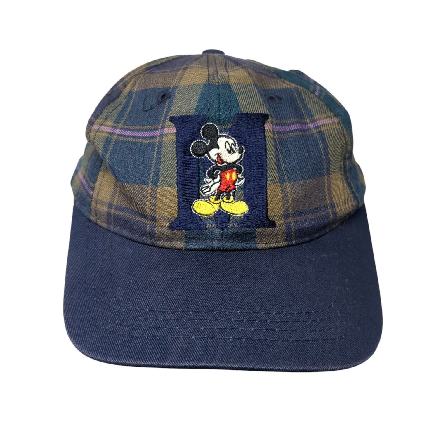 Mickey Mouse Kids Snapback Hat Multicolor One Size Adjustable Plaid
