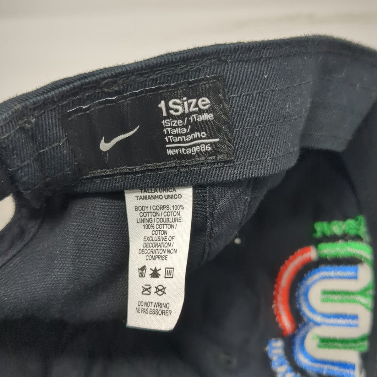 Nike Baseball Cap Black One Size Wilson Maximus Embroidered Swoosh Slideback Hat