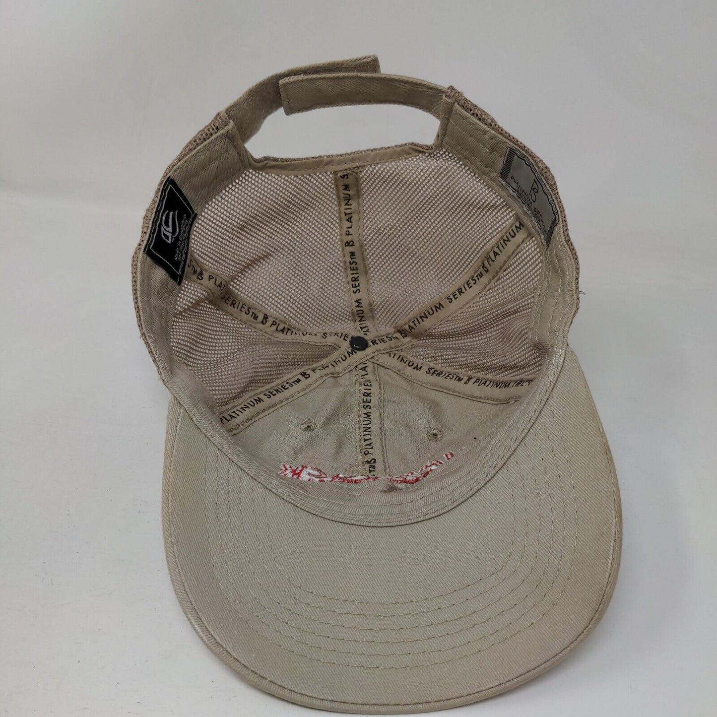 Hancock Mechanical Strapback Trucker Hat Tan OSFM Mesh Back Outdoor Cap